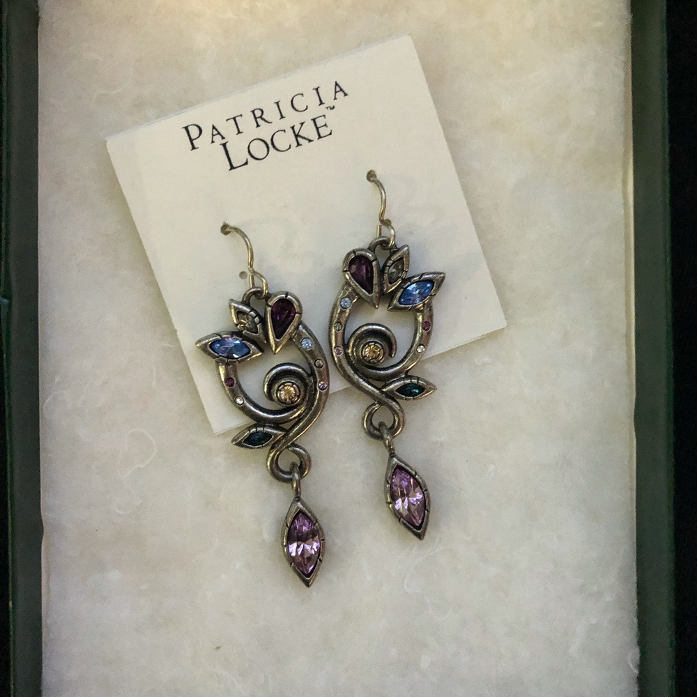 Patricia Locke Signed Swarovski Crystal Earrings
